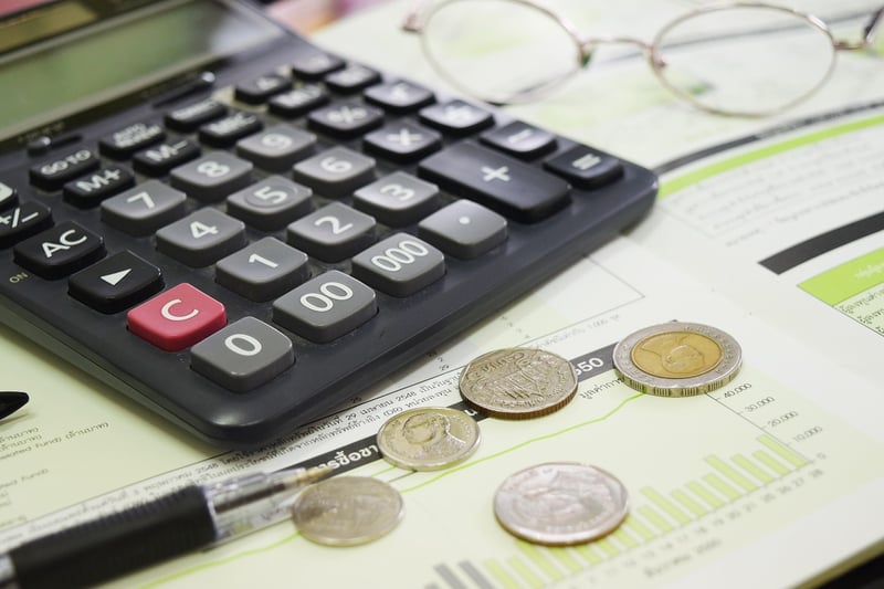 Coins and calculator